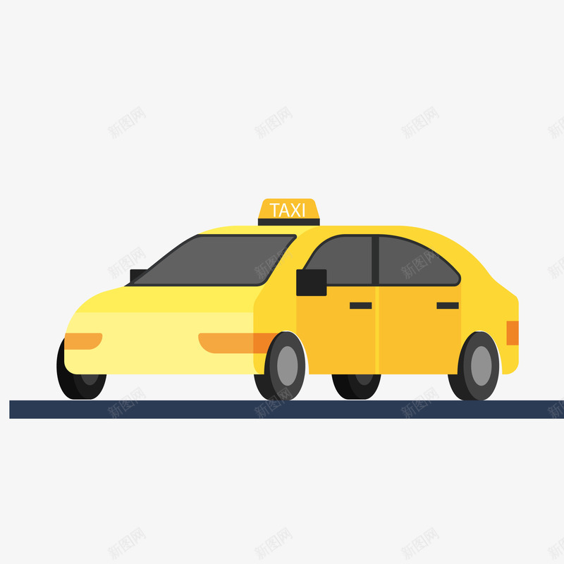 创意车辆矢量图ai免抠素材_88icon https://88icon.com taxi 交通工具 出租车 车辆设计 运输工具 黄色 矢量图