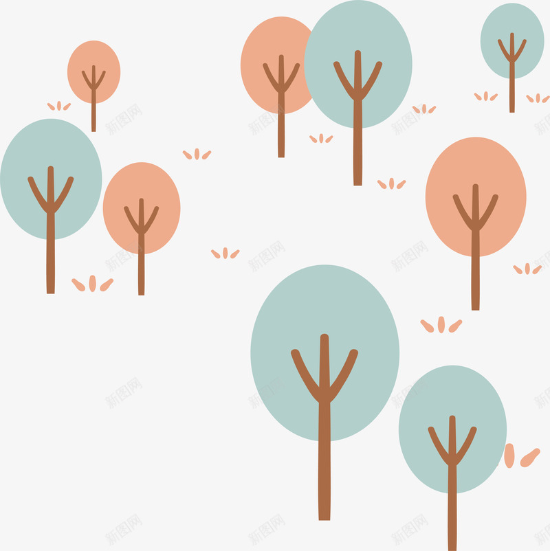 手绘森林插画矢量图ai免抠素材_88icon https://88icon.com 农林 卡通 卡通精美 手绘 手绘森林 森林 森林插画 森林设计 植物 矢量图