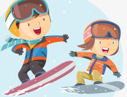 滑雪板冬季旅游滑雪卡通高清图片