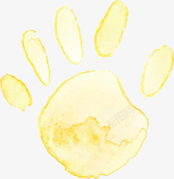 水彩掌印黄色水彩手掌印插画装饰高清图片