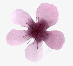 水彩手绘紫色花朵素材