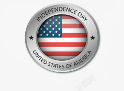 美国庆典圆形独立日徽章矢量图高清图片