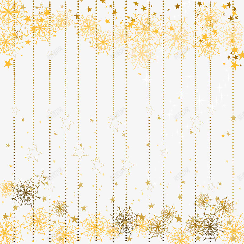金色闪耀雪花线条背景png免抠素材_88icon https://88icon.com 冬天 冬季 落雪 边框纹理 金色雪花 闪耀雪花 雪花片
