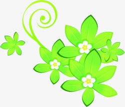 绿色淡雅清爽花朵素材