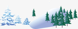 雪景冬天冰雪游元素矢量图素材