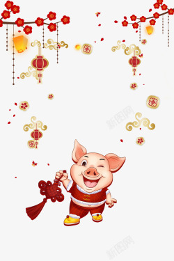 猪年年会开场中国风2019猪年海报背景高清图片