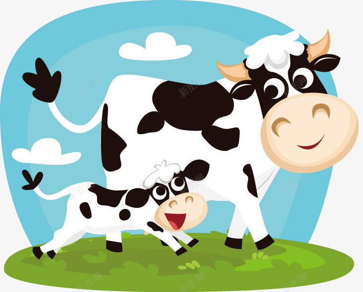 奶牛png免抠素材_88icon https://88icon.com 农业 农场 卡通 图案 奶牛