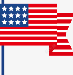 折叠卡通风格美国国旗矢量图素材