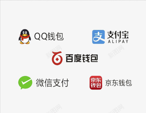 科技边框QQ钱包图标图标