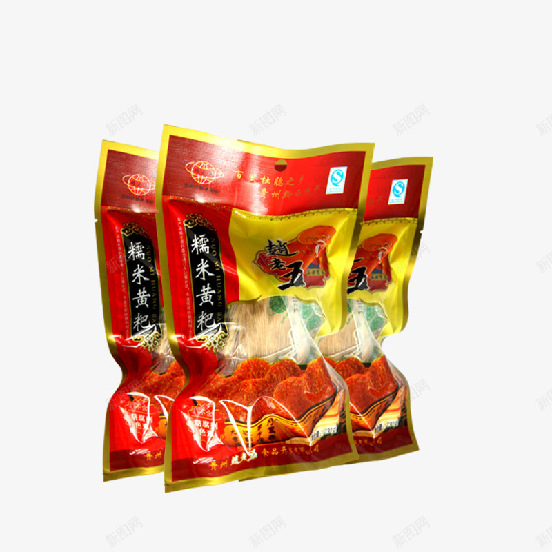 赵老五特色糍粑png免抠素材_88icon https://88icon.com 包装 年货 特产 红色 美味 黄色