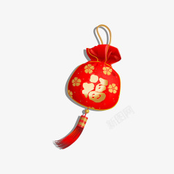 中国风红色新年福袋素材