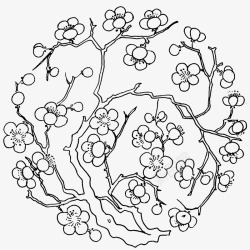 花瓣的绘制底纹圆形梅花简笔画高清图片