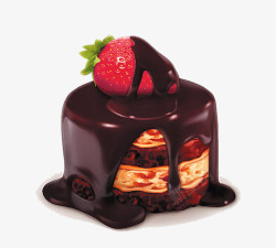 巧克力草莓四层蛋糕素材