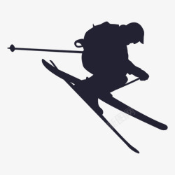 滑雪的人手绘滑雪人物轮廓图标高清图片