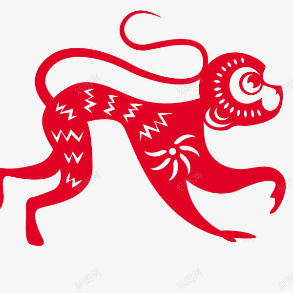 猴年剪纸png免抠素材_88icon https://88icon.com 年货 年货大促 年货节 抢年货 拜年 阿里年货节