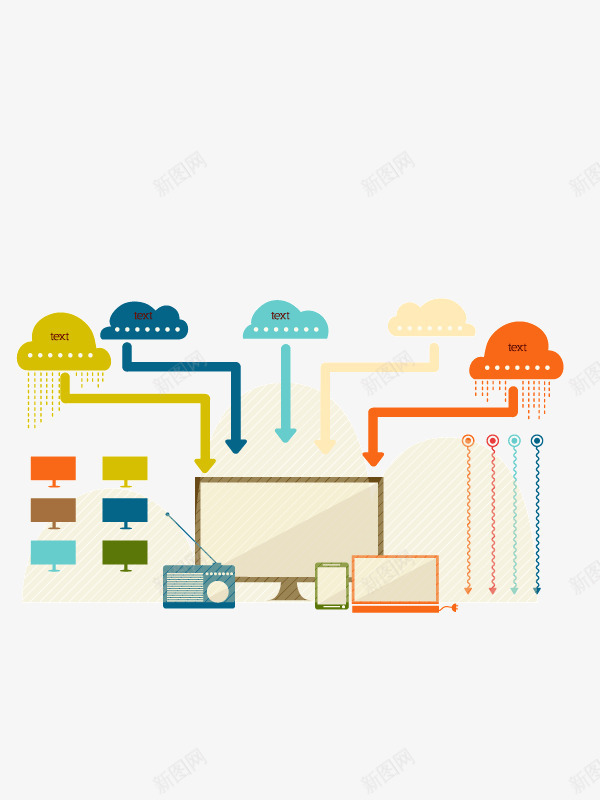 卡通扁平化商务信息png免抠素材_88icon https://88icon.com ppt 云系统 卡通 商务信息 扁平化 数据分析元素 电脑 童趣