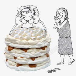 厨房幽默故事之公主蛋糕裙素材