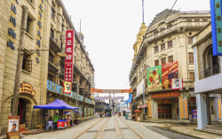 海南建筑老上海街上建筑高清图片