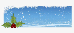 卡通冬天下雪明信片背景素材