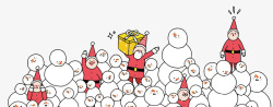 雪人和圣诞老人矢量图素材