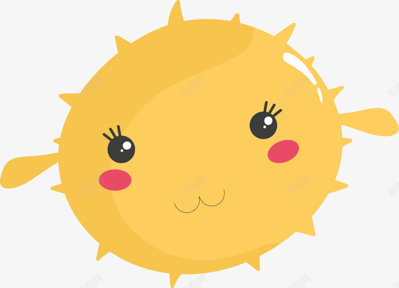 害羞的黄色小河豚png免抠素材_88icon https://88icon.com 卡通河豚鱼 可爱河豚 呆萌 圆鼓鼓 害羞的河豚 开心 黄色小河豚