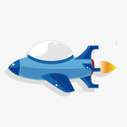 蓝色玩具飞机矢量图素材