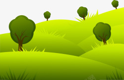 绿草丛生卡通风格草地土壤矢量图高清图片