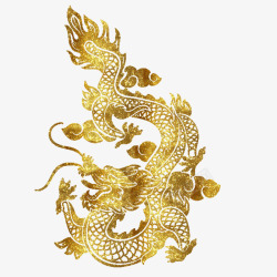 五爪龙中国传统神话金色龙图高清图片
