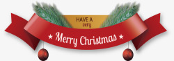 圣诞袜标题框红色圣诞彩带标题框矢量图高清图片