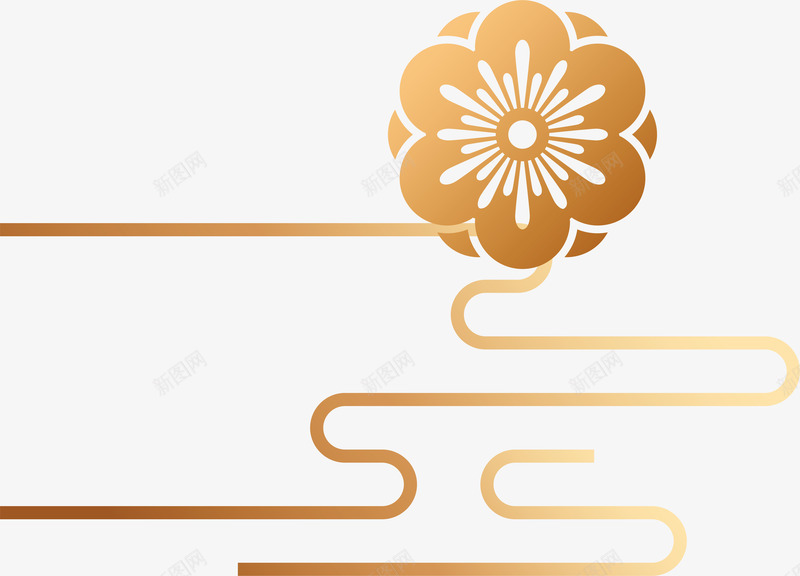 中国风金色装饰云花朵矢量图eps免抠素材_88icon https://88icon.com 3D立体 中国风 微立体 新式雕花 浮云 矢量图案 装饰 金色 矢量图