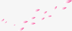 粉色漂浮花瓣水墨素材