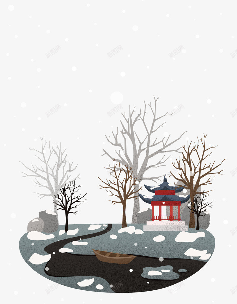 卡通冬季新年雪景中式建筑素矢量图ai免抠素材_88icon https://88icon.com 中国风 免抠图 卡通冬季新年雪景中式建筑免抠素材免费下载 卡通建筑 卡通枯木 圣诞节 庆祝新年 矢量图案 矢量图