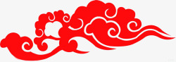 红色古典中式花纹祥云素材