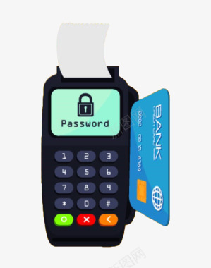 信用卡在线支付手绘POS机图标图标