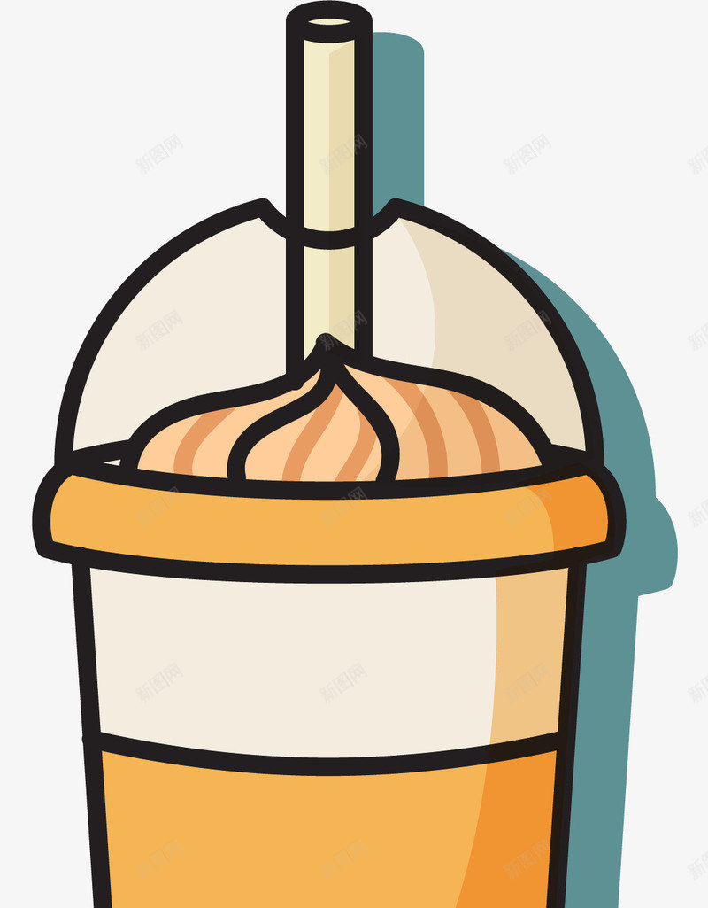 吸管卡通雪顶咖啡矢量图eps免抠素材_88icon https://88icon.com 卡通 卡通咖啡 吸管 吸管咖啡 扁平风格 甜品咖啡 雪顶咖啡 矢量图