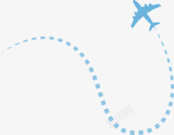 飞机路线蓝色飞机卡通路线高清图片