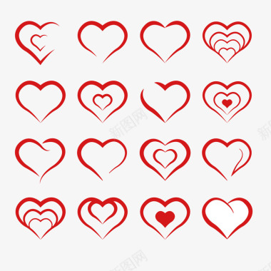 爱心矢量图免费下载16款创意爱心图标矢量图图标