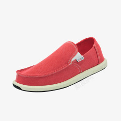 红色亚麻布休闲鞋素材