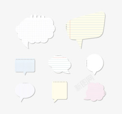 浅色创意文本式对话框矢量图素材