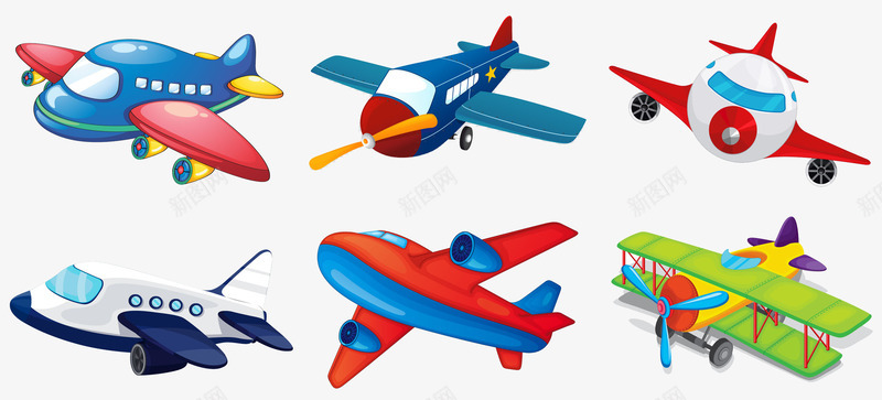 多种飞机插画png免抠素材_88icon https://88icon.com 交通运输 喷气式飞机 多种飞机插画 子弹卡通 客机 玩具 航空科技 飞机 飞机子弹