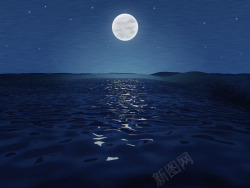 月亮海水海洋海水海波月亮高清图片