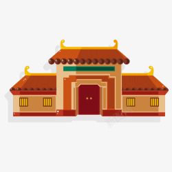 建筑宫殿中国古代典型建筑矢量图高清图片