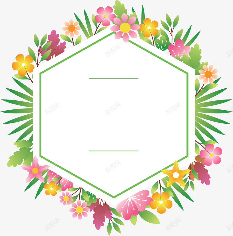 粉红小碎花装饰框矢量图ai免抠素材_88icon https://88icon.com 矢量png 碎花 粉红色 粉红边框 粉色碎花 装饰框 矢量图