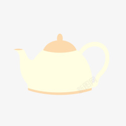 茶壶咖啡壶黄色乳白色矢量图素材
