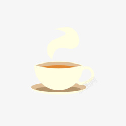 茶杯咖啡杯黄色飘香矢量图素材