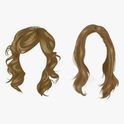 两款女性发型矢量图素材