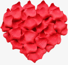 大红花瓣心形排布素材