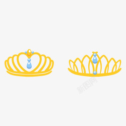 黄色唯美黄色王子公主王冠素材
