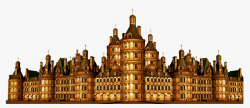 黄色欧洲城堡建筑素材