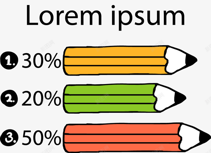 卡通铅笔数据图矢量图ai免抠素材_88icon https://88icon.com 卡通 数据图 铅笔 矢量图